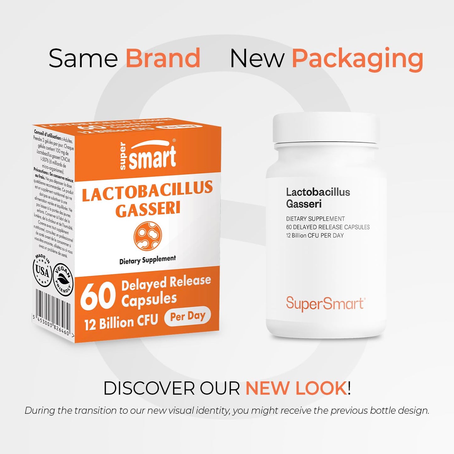 Supersmart Lactobacillus Gasseri 12B CFU Daily Probiotic – Non-GMO & Gluten Free | 60 DR Capsules
