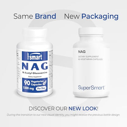 Supersmart NAG 1500mg – N-Acetyl Glucosamine, High Absorption | Non-GMO, Gluten Free, 90 Vegetarian Capsules