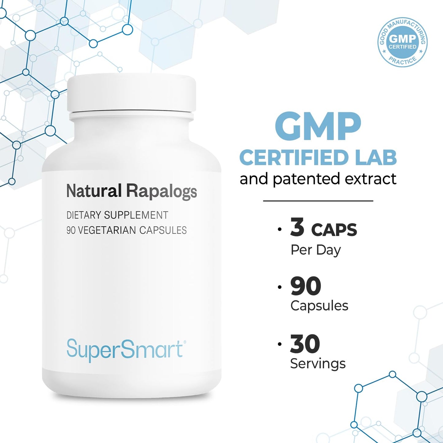 Supersmart Natural Rapalogs (90 Veg Caps) – Meriva, EGCG, Trans-Resveratrol
