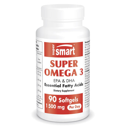 Supersmart Super Omega 3 1500mg/day | EPA & DHA | Friend of The Sea | 90 Softgels