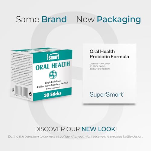 Supersmart Oral Health Probiotics 4B CFU | Halitosis & Bad Breath | Non-GMO & Gluten Free - 30 Sticks