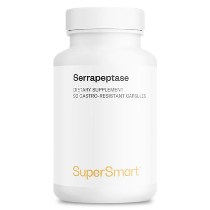 Supersmart Serrapeptase 120000IU - High Potency Proteolytic Enzyme | Non-GMO & Gluten Free - 90 DR Capsules