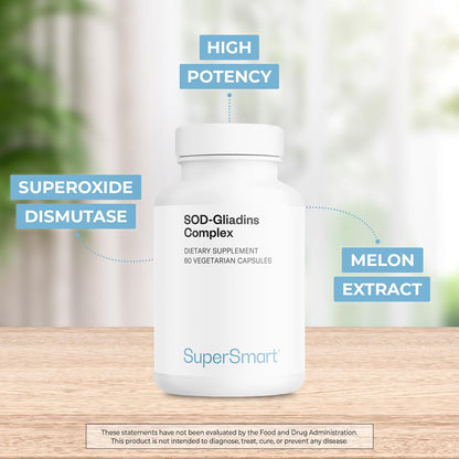 Supersmart SOD-Gliadins Complex | 500mg Daily SOD Supplement (Vegetarian, Non-GMO, Slow Release)
