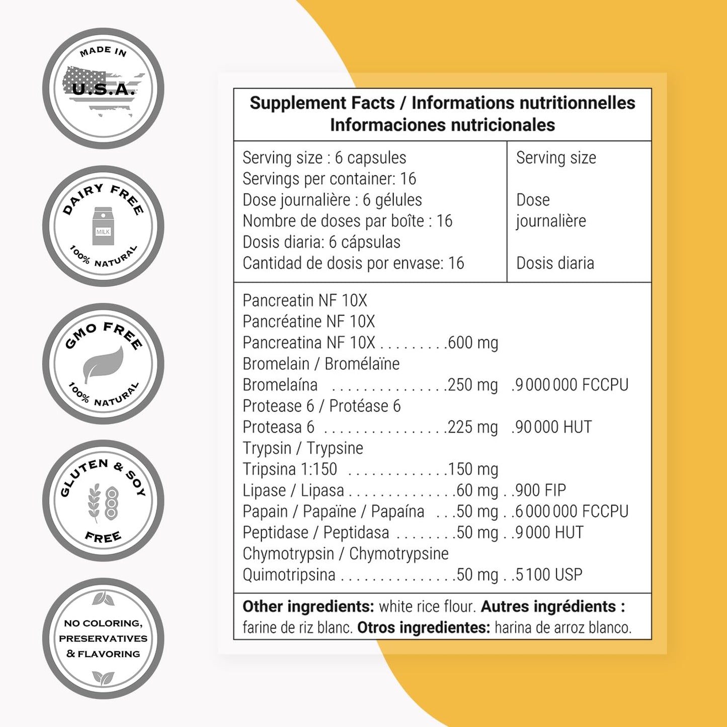 Supersmart Systemic Enzymes (High Potency) – Bromelain, Protease, Lipase, Trypsin, Chymotrypsin, Peptidase, Pancreatin | Non-GMO & Gluten Free - 100 DR Capsules
