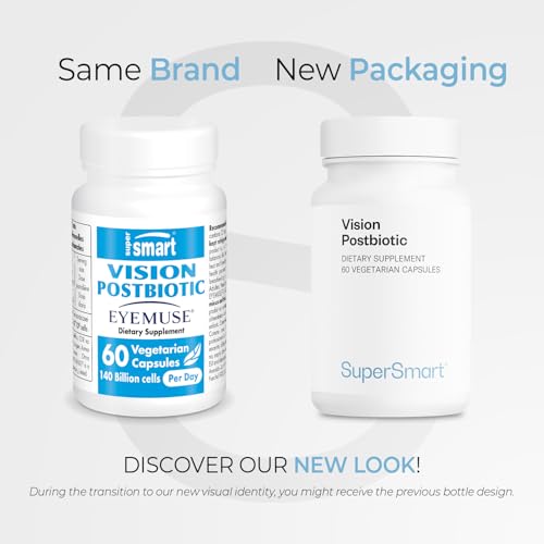 Supersmart Vision Postbiotic: 140B Cells/Day Patented Eye Health Probiotic - 60 Veg Capsules