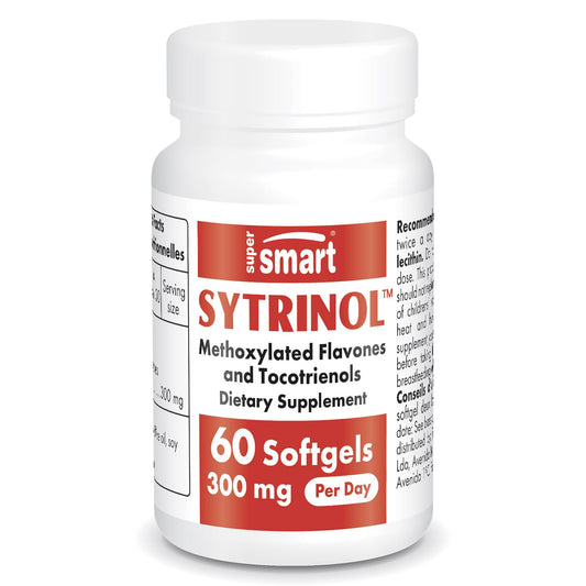 Supersmart - Sytrinol Supplement 300mg per Day (High Absorption) - Citrus Bioflavonoids & Tocotrienols Complex - Palm Fruit Extract | Gluten Free - 60 Softgels BritishVita | Premium UK Vitamins & Wellness Supplements