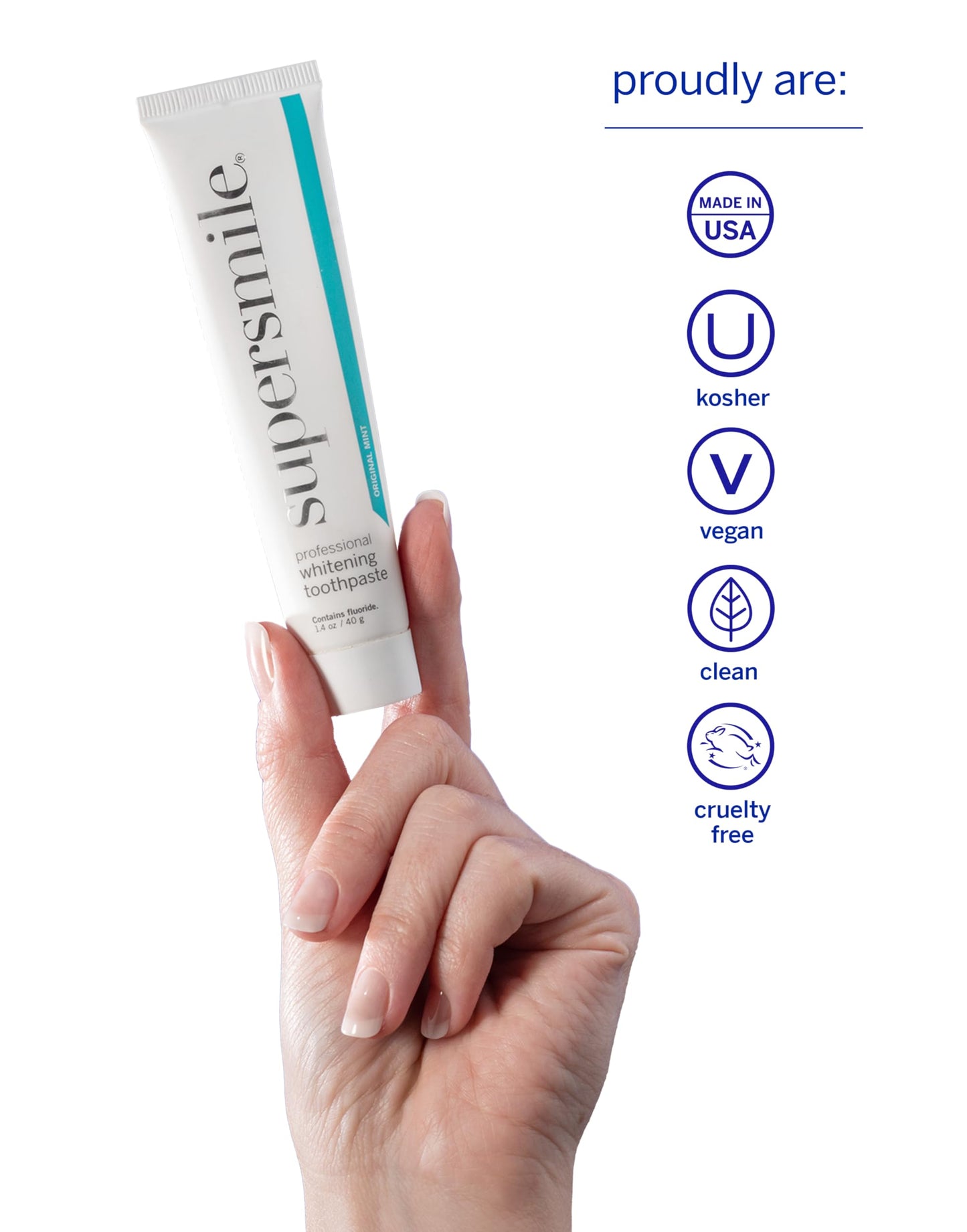 Supersmile Pro Whitening Toothpaste with Fluoride - Whitens Teeth (6 Shades) | Enamel Strengthening | No Sensitivity | Travel Size Pack of 2