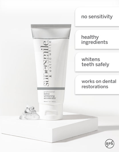 Supersmile Extra White Professional Whitening Accelerator – Enamel-Safe Teeth Whitening Gel, 7 oz