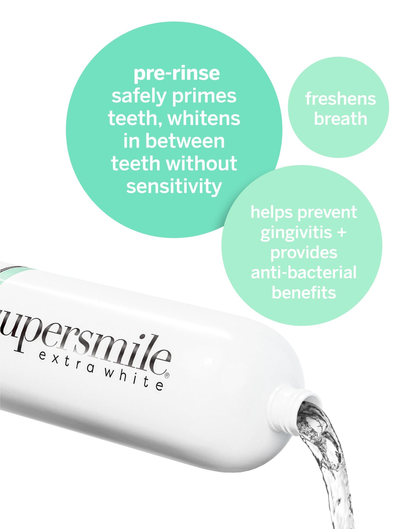 Supersmile Extra Whitening Pre-Rinse – Clinically Formulated Pre-Brush Mouthwash, 16 Fl. Oz (1-Bottle)