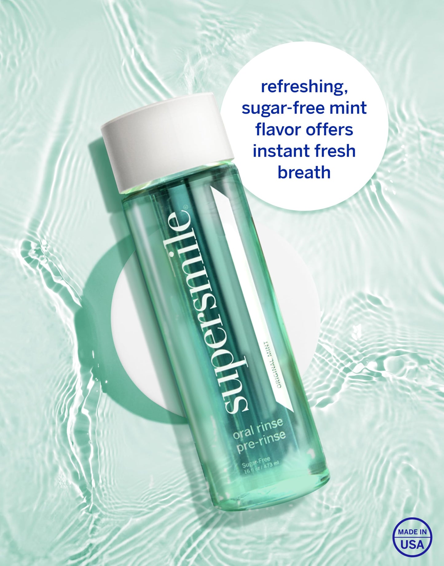 Supersmile Oral Rinse – Mint, Sugar Free, Alcohol-Free (16 oz) | Fresh Breath