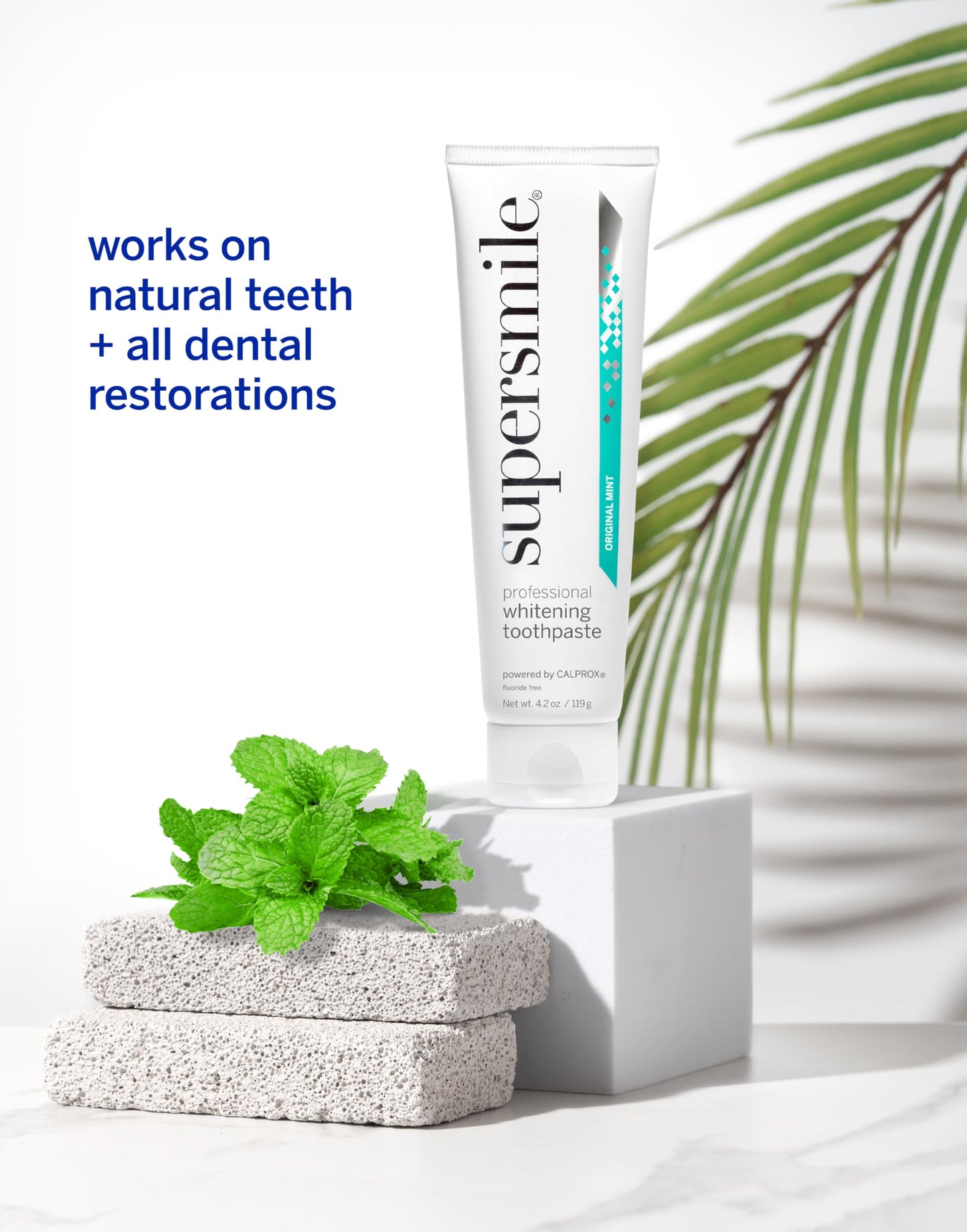 Supersmile Original Mint Fluoride-Free Whitening Toothpaste - Whitens Up to 6 Shades, 4.2 oz