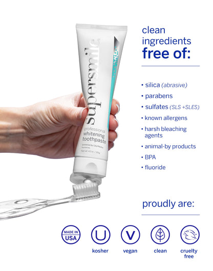 Supersmile Original Mint Fluoride-Free Whitening Toothpaste - Whitens Up to 6 Shades, 4.2 oz