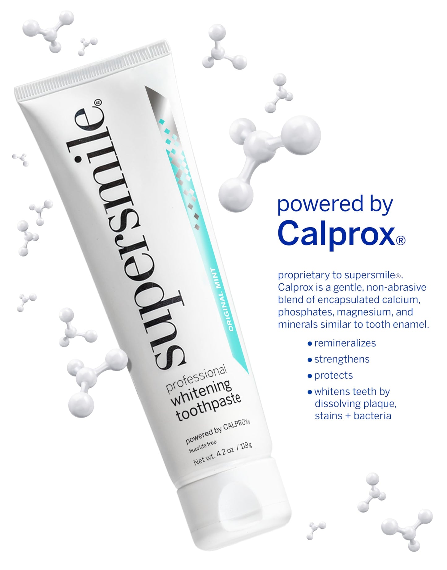 Supersmile Original Mint Fluoride-Free Whitening Toothpaste - Whitens Up to 6 Shades, 4.2 oz