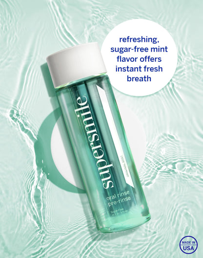 Supersmile Oral Rinse Mouthwash – Mint Flavor, Sugar Free, Alcohol-Free – 16 fl oz per Bottle (Pack of 2)