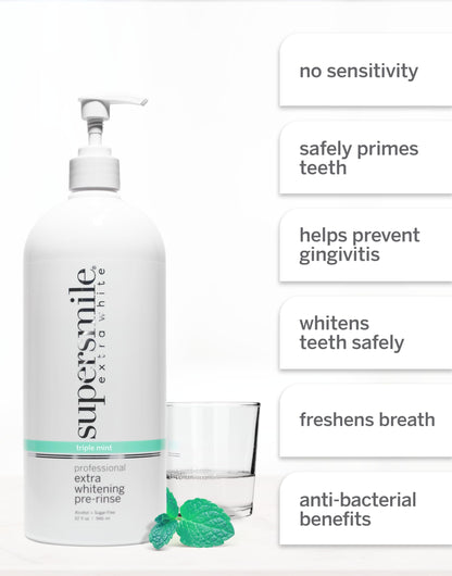 Supersmile Jumbo Whitening Pre-Rinse – Clinically Formulated Pre-Brush Mouthwash 32 oz