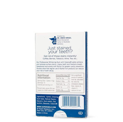 Supersmile Professional Teeth Whitening Gum - 100% Xylitol, Sugar Free, Vegan, Kosher (12 Count x 2)