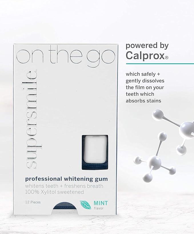 Supersmile Professional Teeth Whitening Gum - 100% Xylitol, Sugar Free, Vegan, Kosher (12 Count x 2)