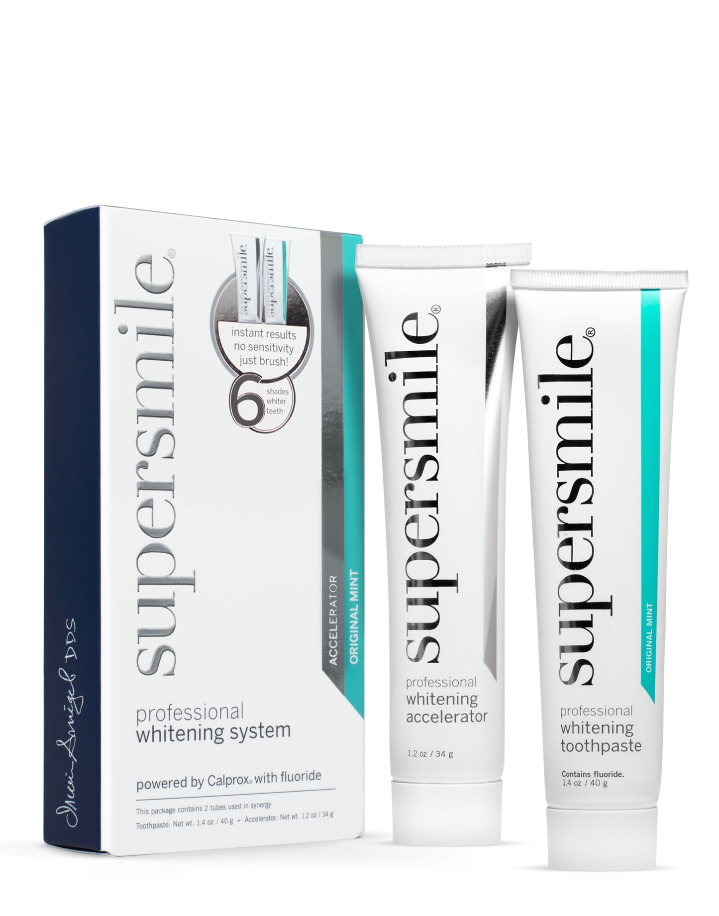 Supersmile Teeth Whitening System - Whitening Toothpaste & Accelerator | Up to 7 Shades