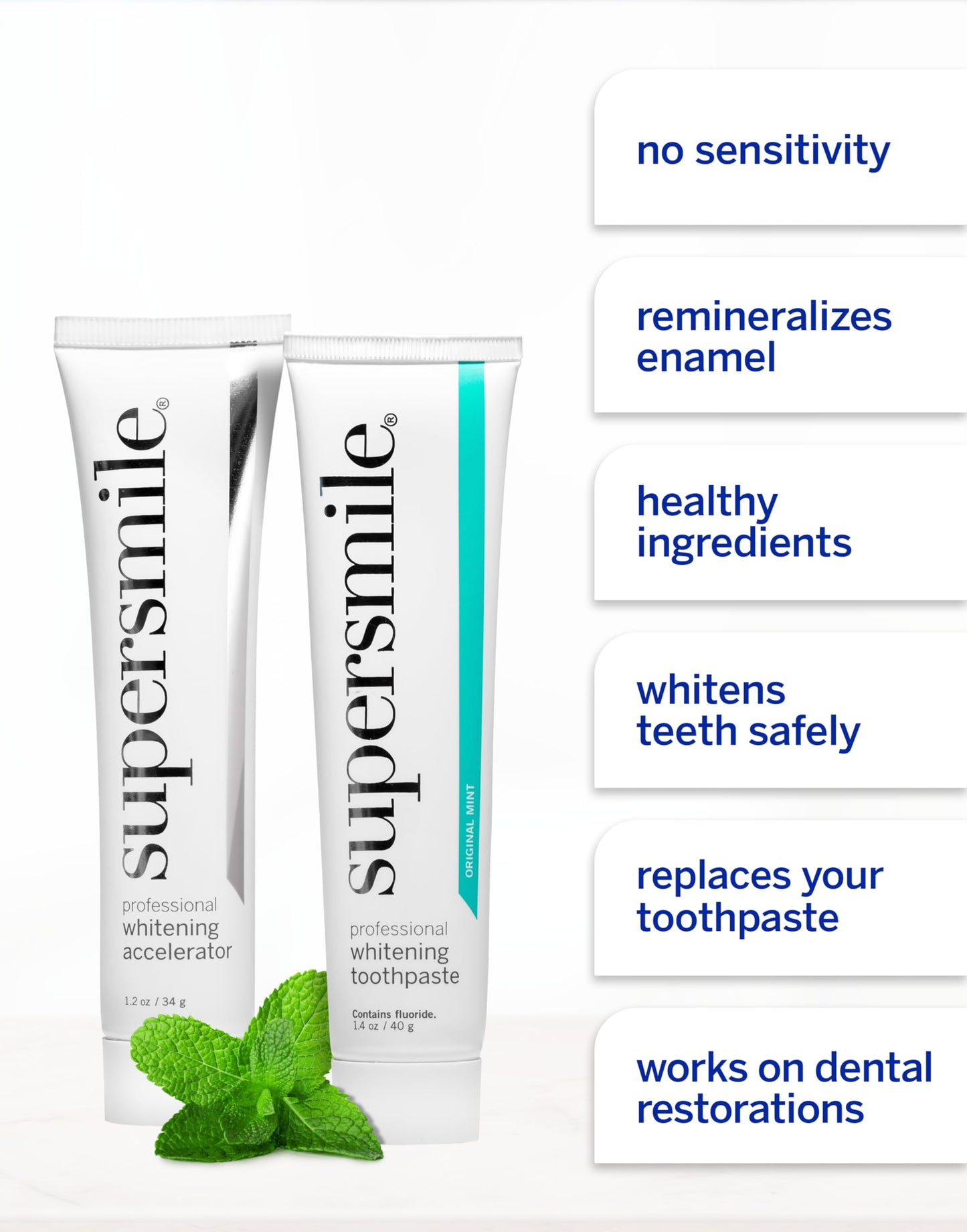 Supersmile Teeth Whitening System - Whitening Toothpaste & Accelerator | Up to 7 Shades