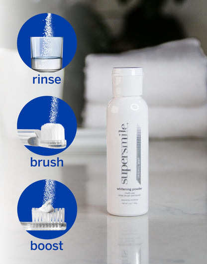 Supersmile Triple-Use Whitening Powder 2 oz – Rinse, Brush & Boost