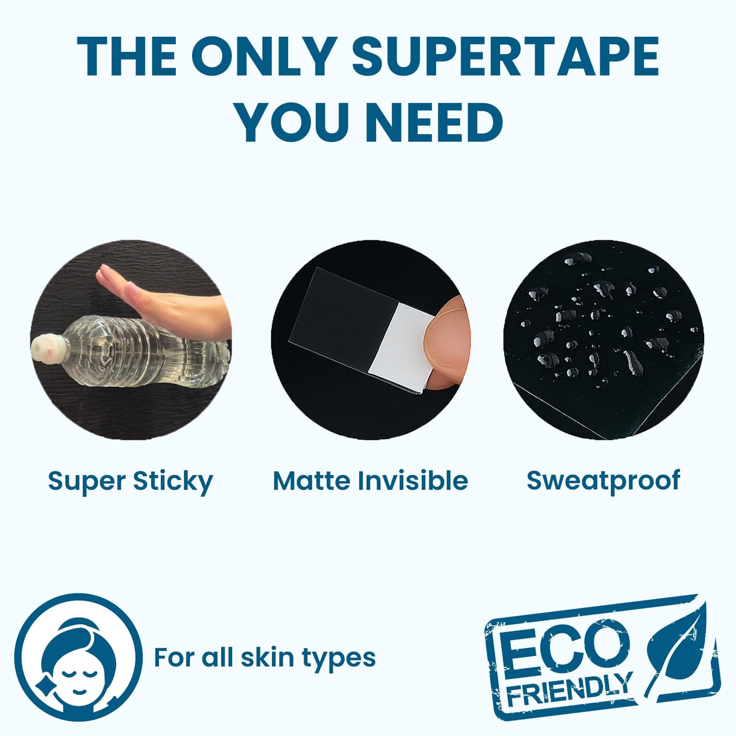 SUPERTAPE Contour 1" C Lace Tape for Wigs Waterproof, Double-Sided Wig Tape, Lace Front Wig Tape Double-Sided Ultra Hold, Double-Sided Hair Tape Adhesive for Hairpieces – 36 Contours