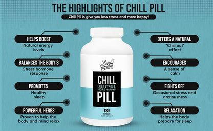 Chill Pill - Calm Mood, Relax & Restful Sleep | LIVELY VITAMIN CO. - 180 Vegan Capsules
