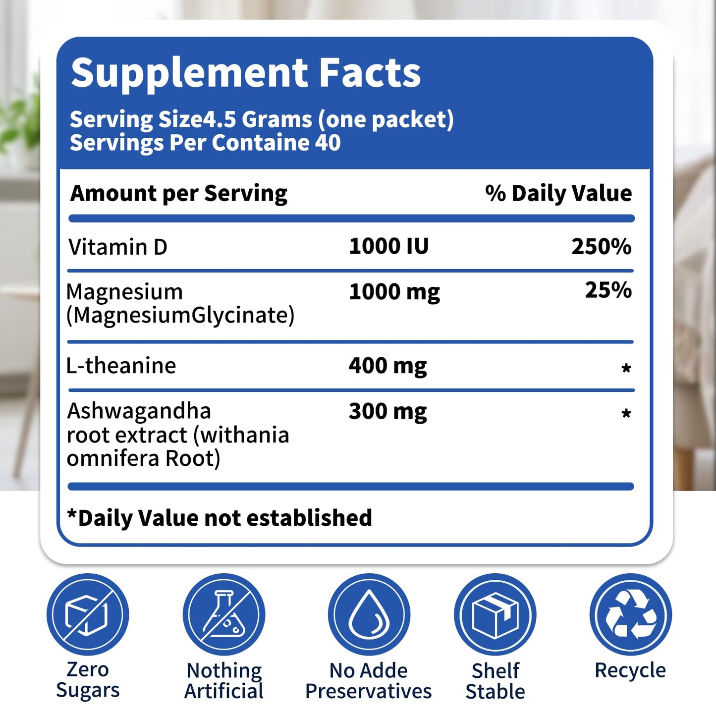 40 Count SupraCalm Cortisol Drink – Magnesium Glycinate, L-Theanine & Ashwagandha | Raspberry Lemonade