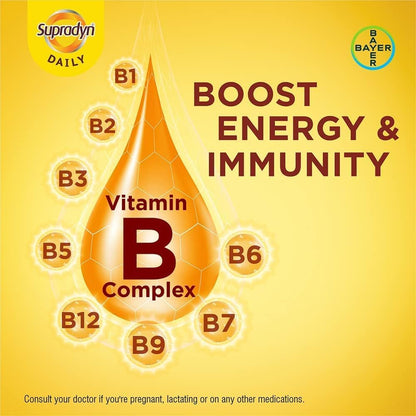 Supradyn Daily Multivitamin – Biotin, C & D3, Immune Support & 2X Energy (60 Tablets)