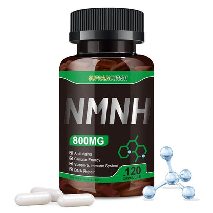SUPRANOURISH Pure NMNH Supplement 120 Capsules | 800mg NAD+ Boost for Anti-Aging & Cellular Energy
