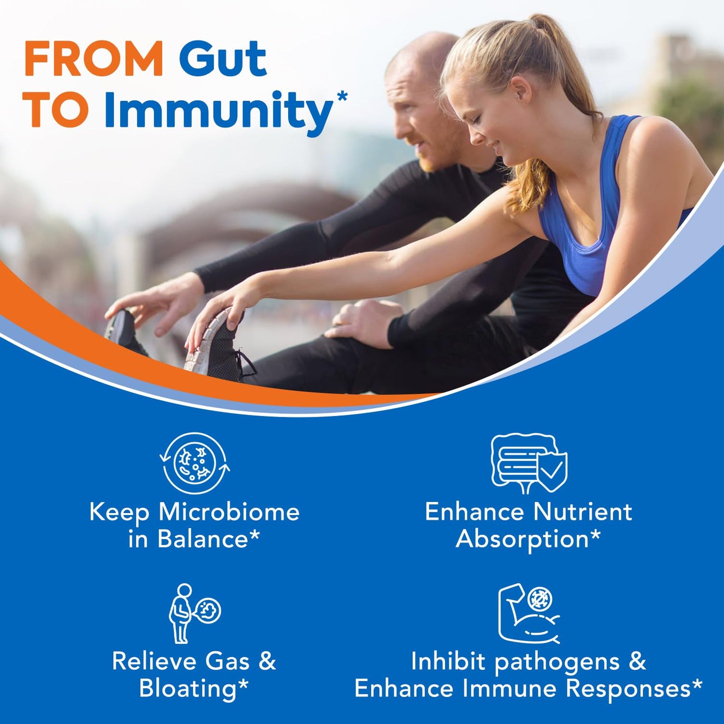 Surebounty Probiotics 120B CFU – 3-in-1 Digestive Support (30 Caps)