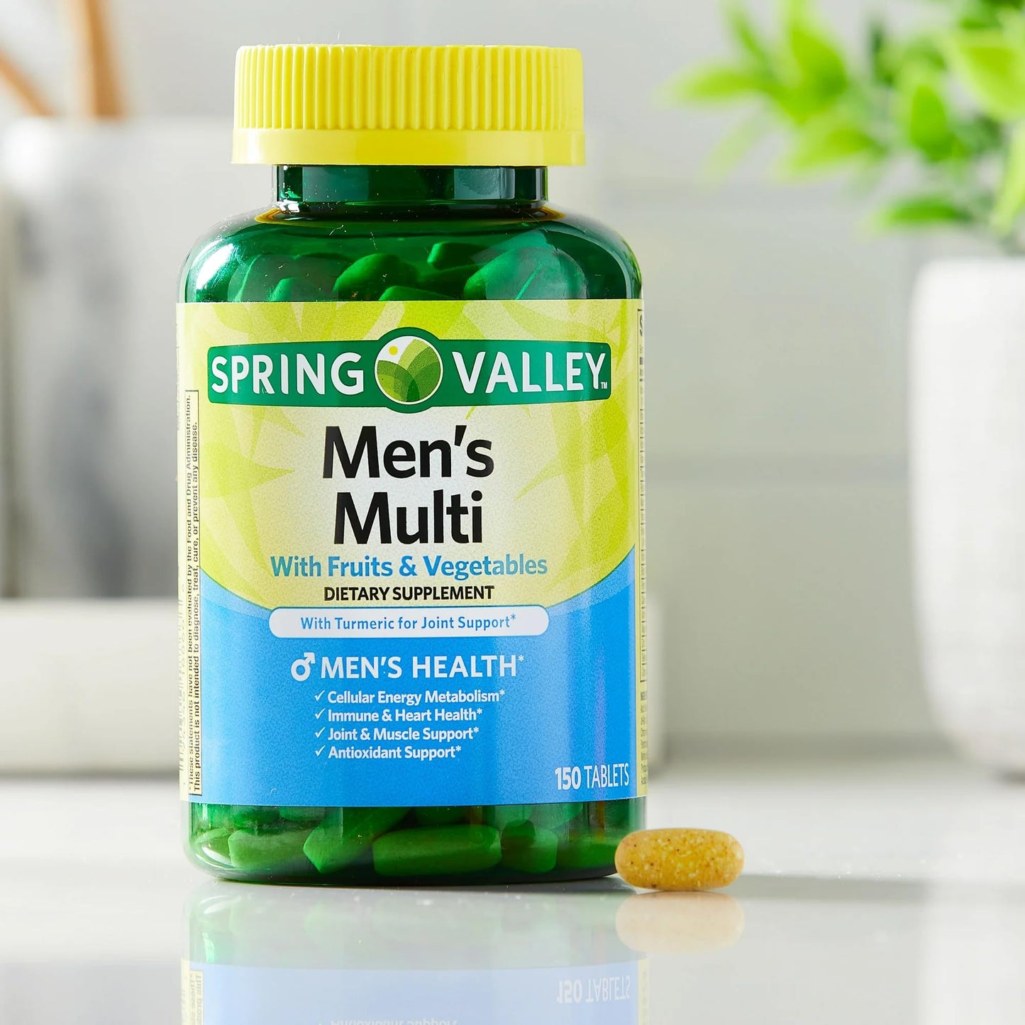 SUREFECT Spring Valley Men's Multivitamin with Turmeric – 150 Tablets + Free Organizer