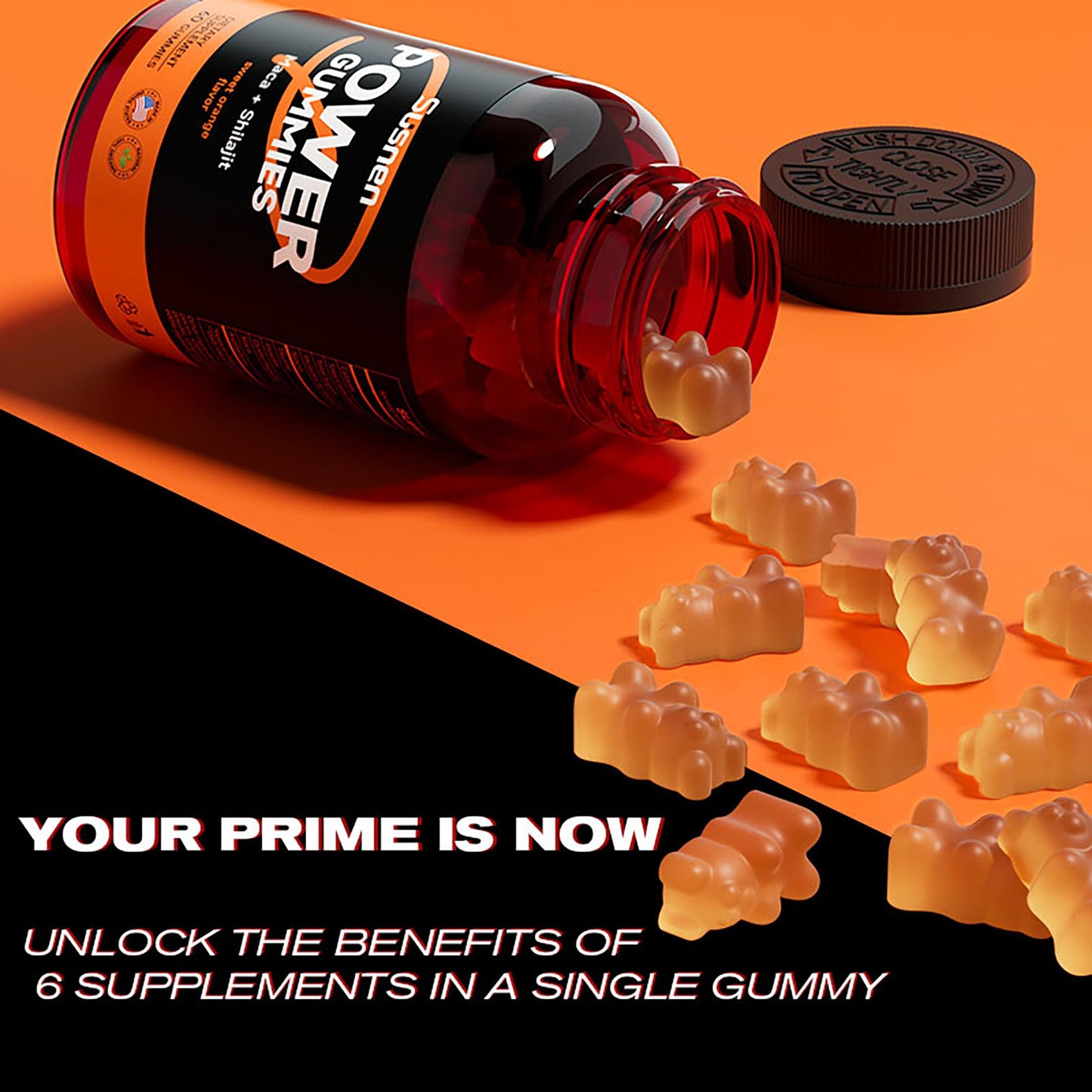 Susnen Power Gummies with Shilajit and Maca – Pure Himalayan Organic, 60 Gummies