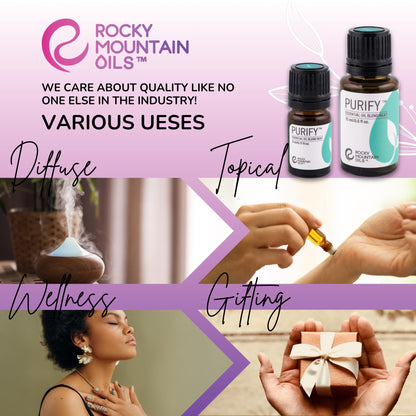 Rocky Mountain Oils Purify Essential Oil Blend 15ml - Organic Diffuser Oil (Frankincense & Sage)