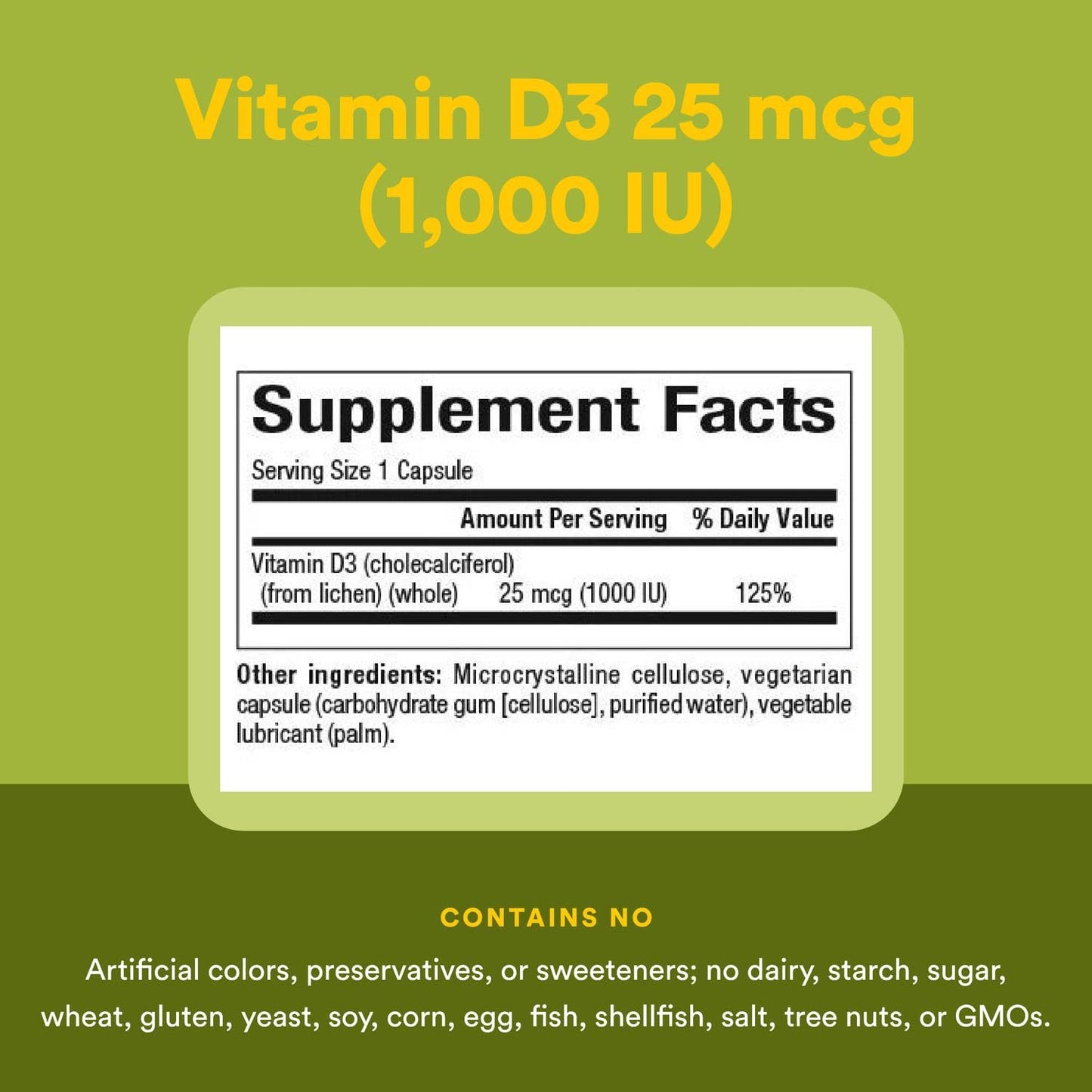 Whole Earth & Sea Vitamin D3 1000 IU (25 mcg) – Vegan Whole-Food, 90 Capsules | Natural Factors