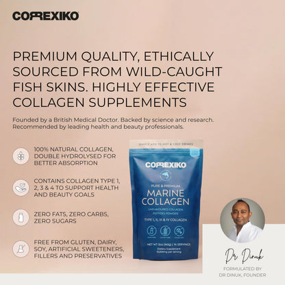 CORREXIKO Marine Collagen Powder Unflavored | 10,000mg per Serving | 5oz