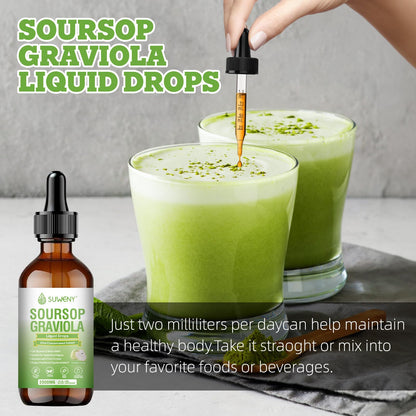 SUWENY Organic Soursop Graviola Drops 2000mg | Immune Support & Antioxidants