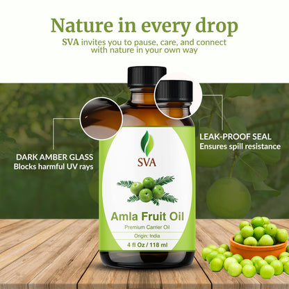 SVA Amla Oil 4oz (118ml) Premium Carrier Oil for Hair, Scalp & Skin