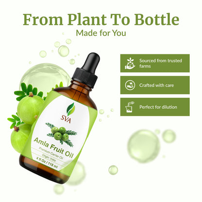 SVA Amla Oil 4oz (118ml) Premium Carrier Oil for Hair, Scalp & Skin