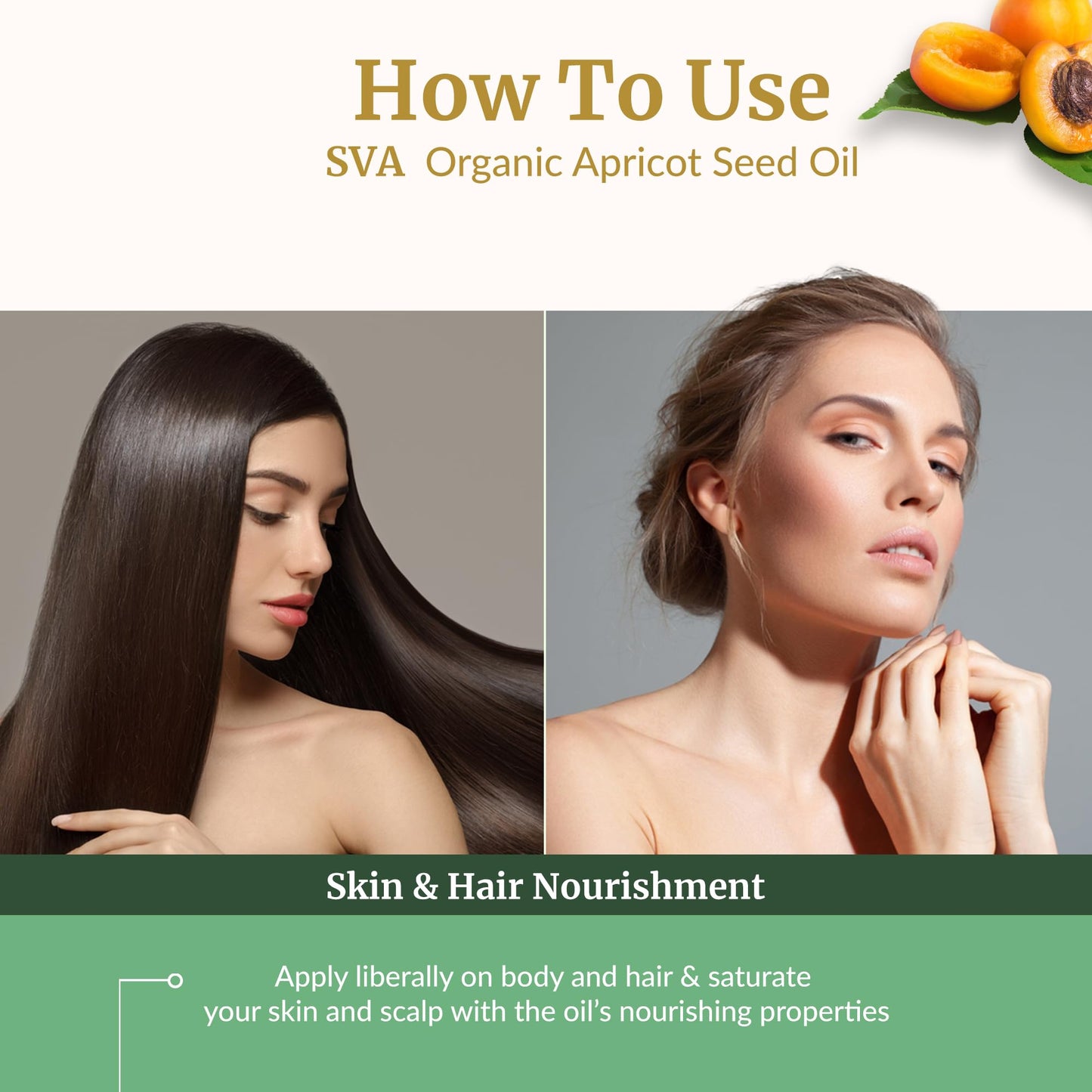 SVA Apricot Seed Oil Organic – 4 oz Cold-Pressed Carrier Oil for Face & Hair