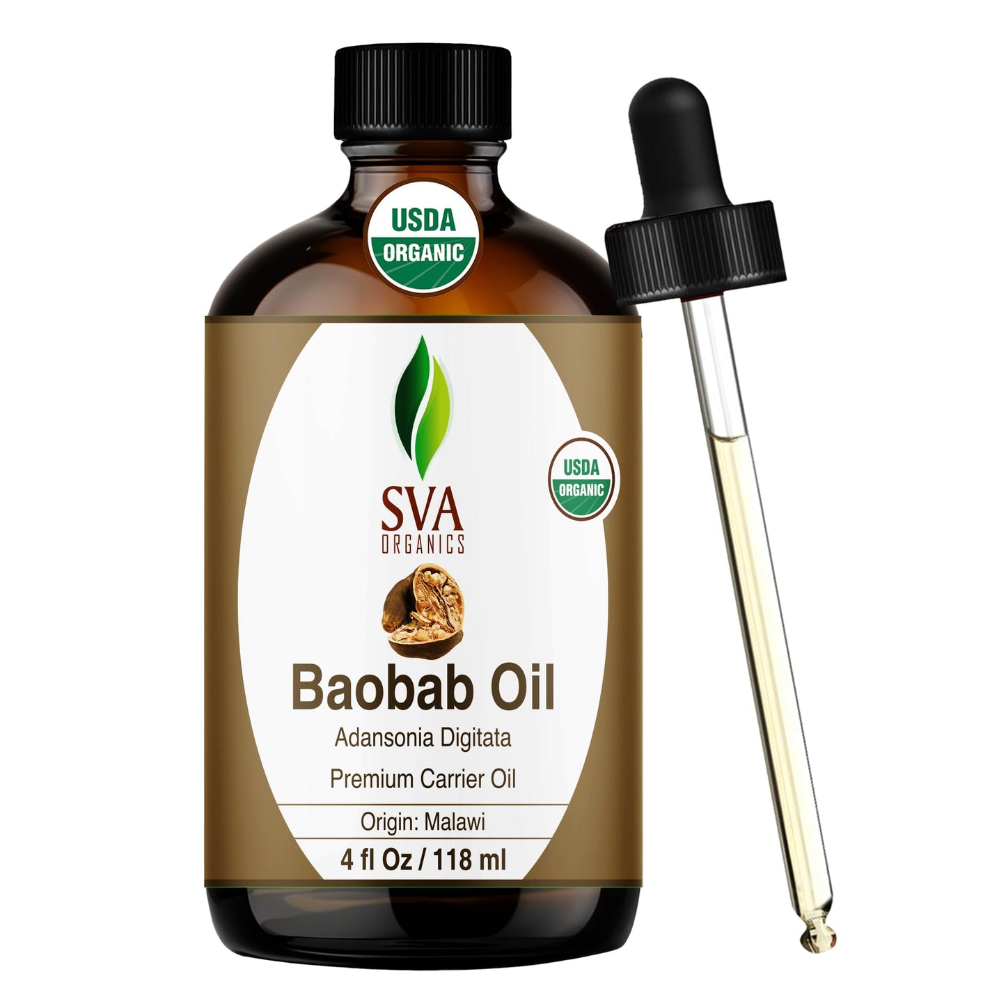 SVA Baobab Seed Oil Organic – 4 oz Cold-Pressed Carrier Oil