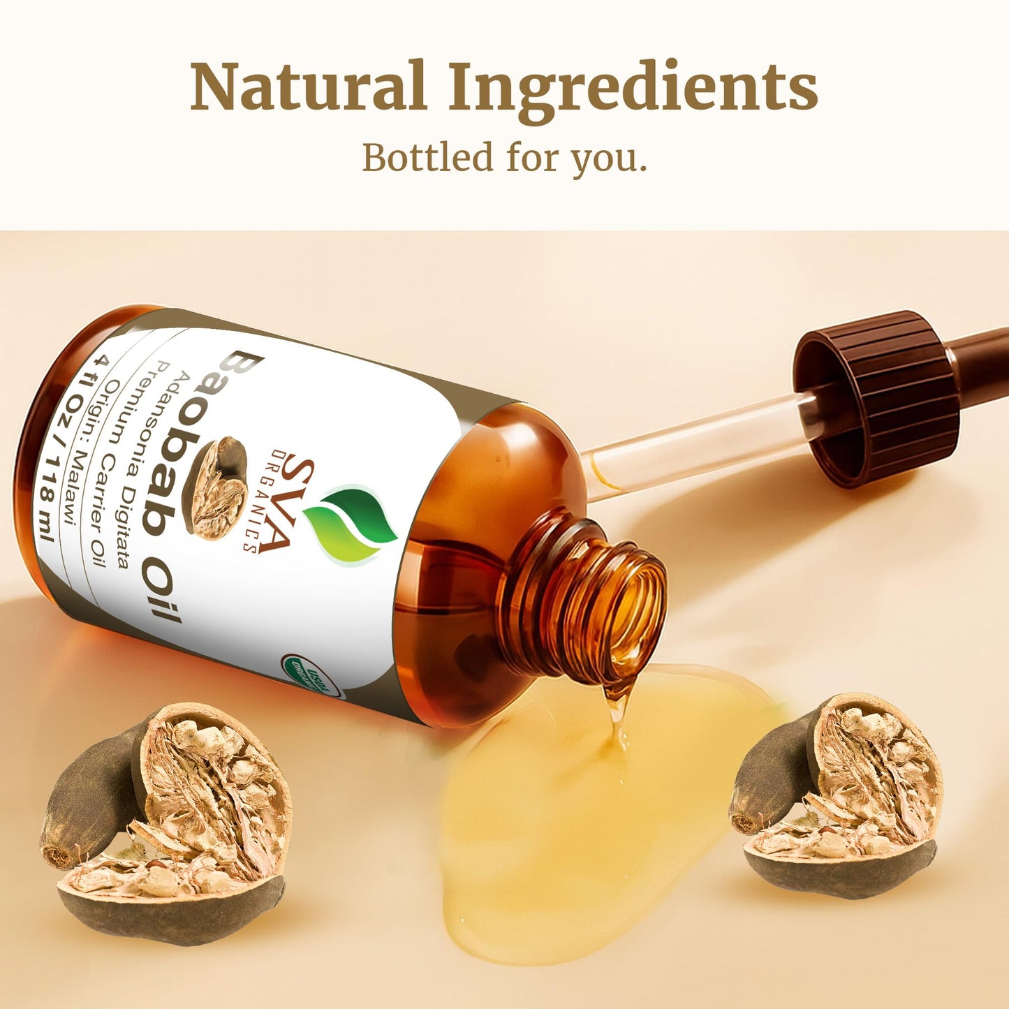 SVA Baobab Seed Oil Organic – 4 oz Cold-Pressed Carrier Oil