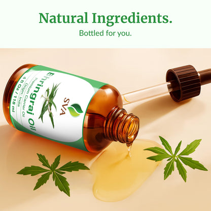 SVA Bhringraj Premium Carrier Oil - 4oz (118ml) with Dropper | Hair Oiling, Scalp Massage & Skin Care