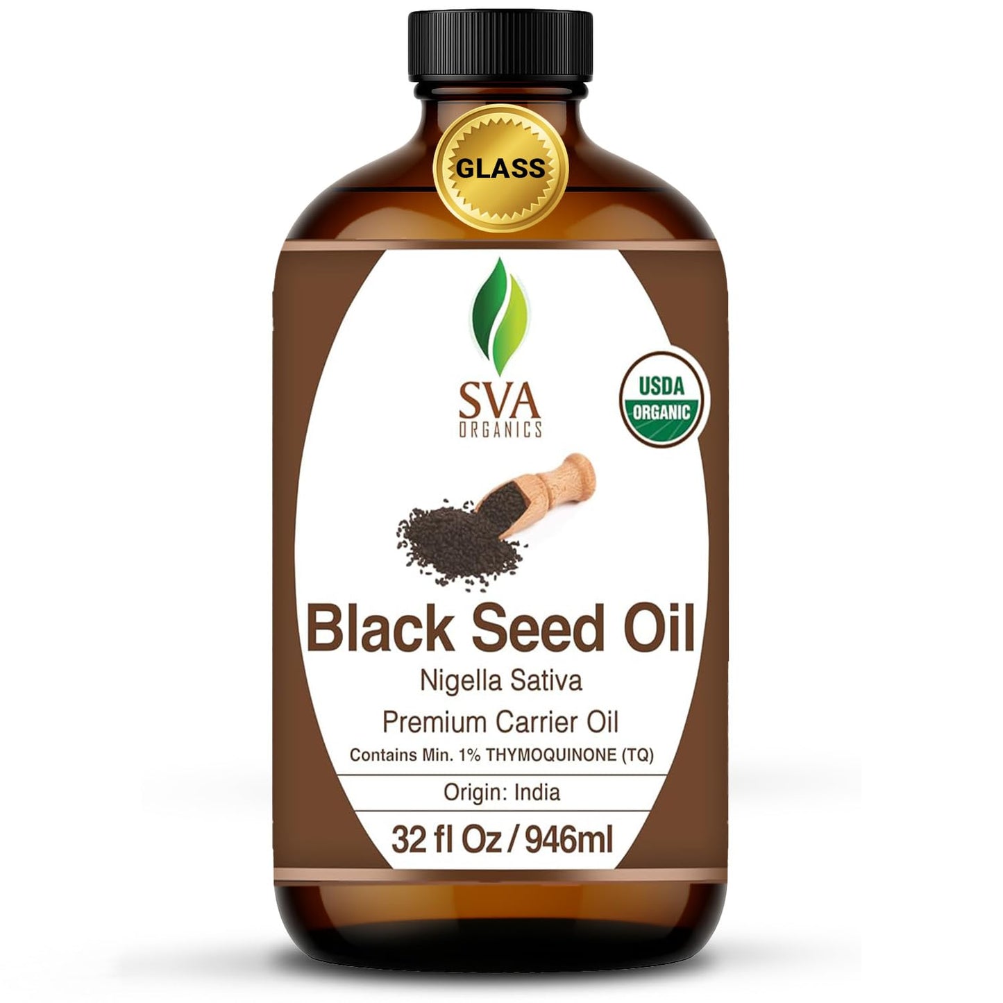 SVA Black Seed Oil Organic – 32 Fl Oz Cold-Pressed Carrier Oil