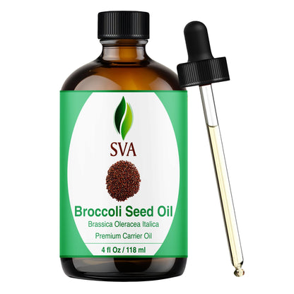 SVA Broccoli Seed Oil 4oz – Cold-Pressed Carrier Oil for Face, Skin & Hair