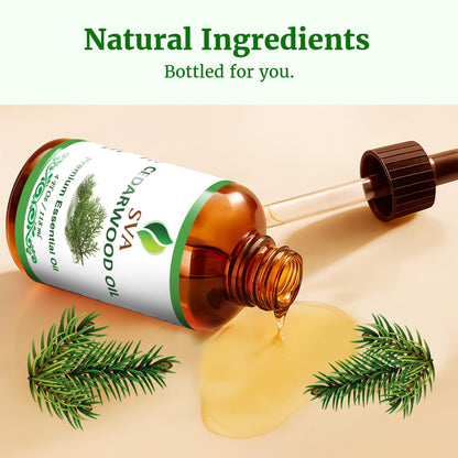 SVA Cedarwood Essential Oil 4 Oz – 100% Natural Cedarwood Juniperus Mexicana for Diffuser, Skin, Hair & Aromatherapy