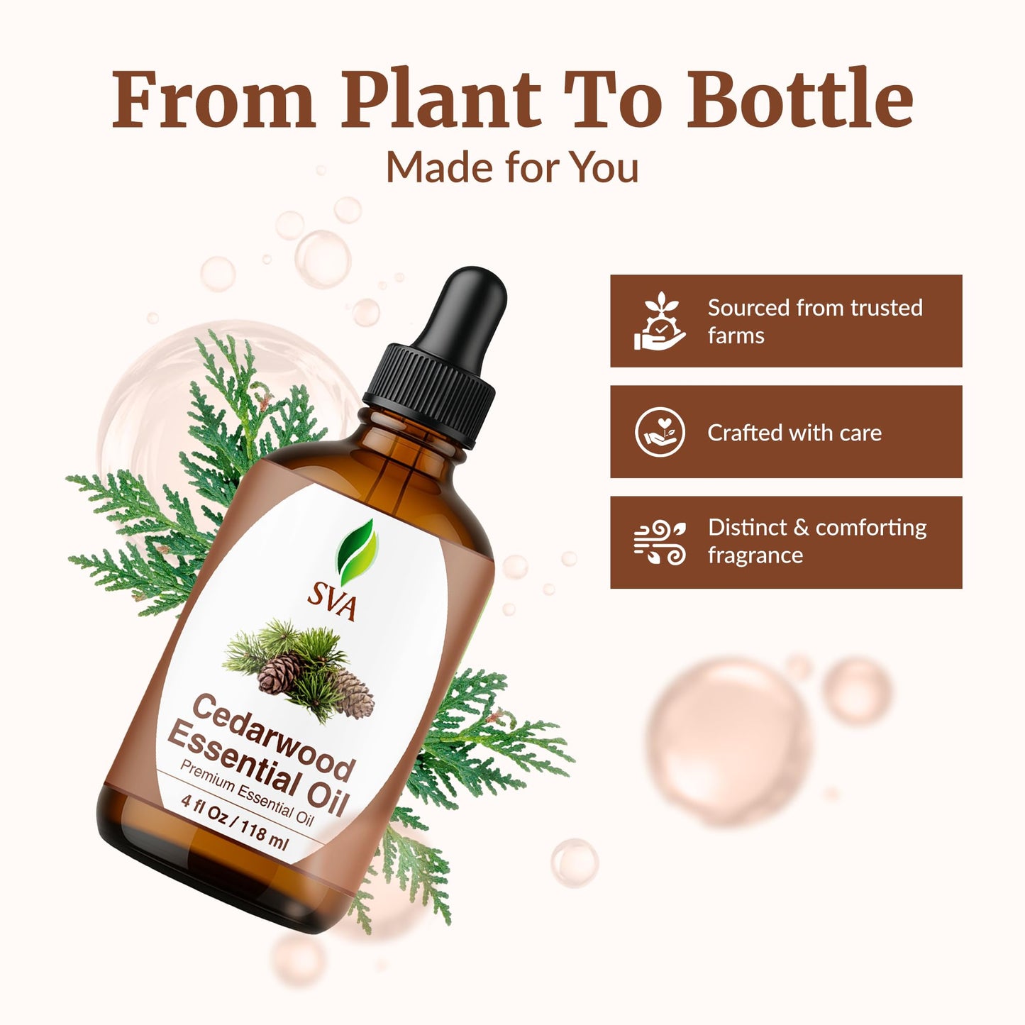 SVA Cedarwood Essential Oil 4oz – 100% Natural Cupressus Funebris