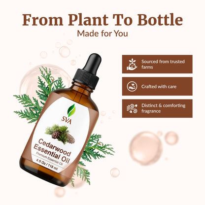 SVA Cedarwood Essential Oil 4oz – 100% Natural Cupressus Funebris