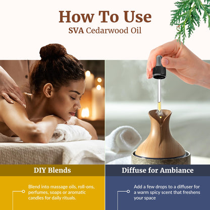 SVA Cedarwood Essential Oil 4oz – 100% Natural Cupressus Funebris