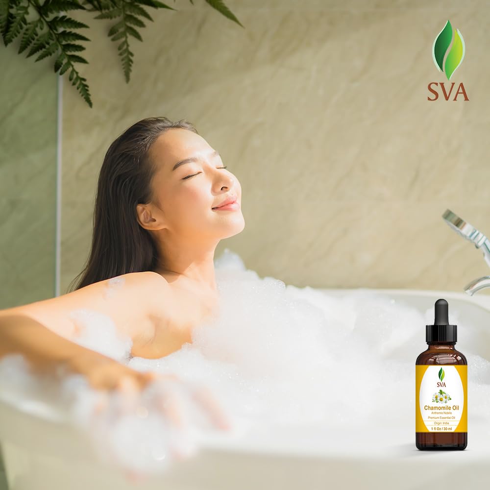 SVA Chamomile Essential Oil – 1 Fl oz | 100% Natural, Dropper