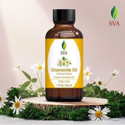 SVA Chamomile Essential Oil – 1 Fl oz | 100% Natural, Dropper